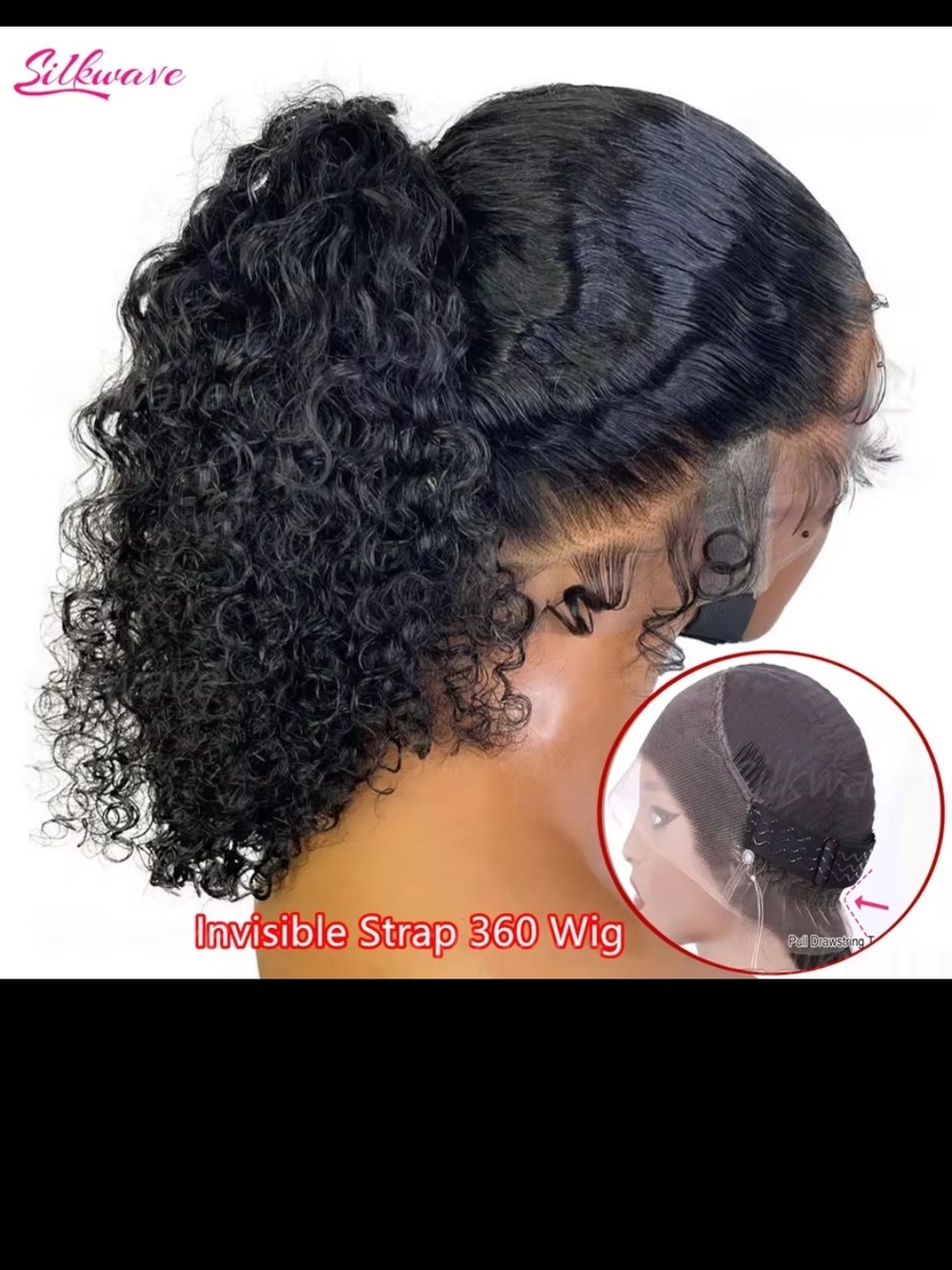 Silkwave 360° Glueless Curly Wig - Black - - Picture 2 of 15